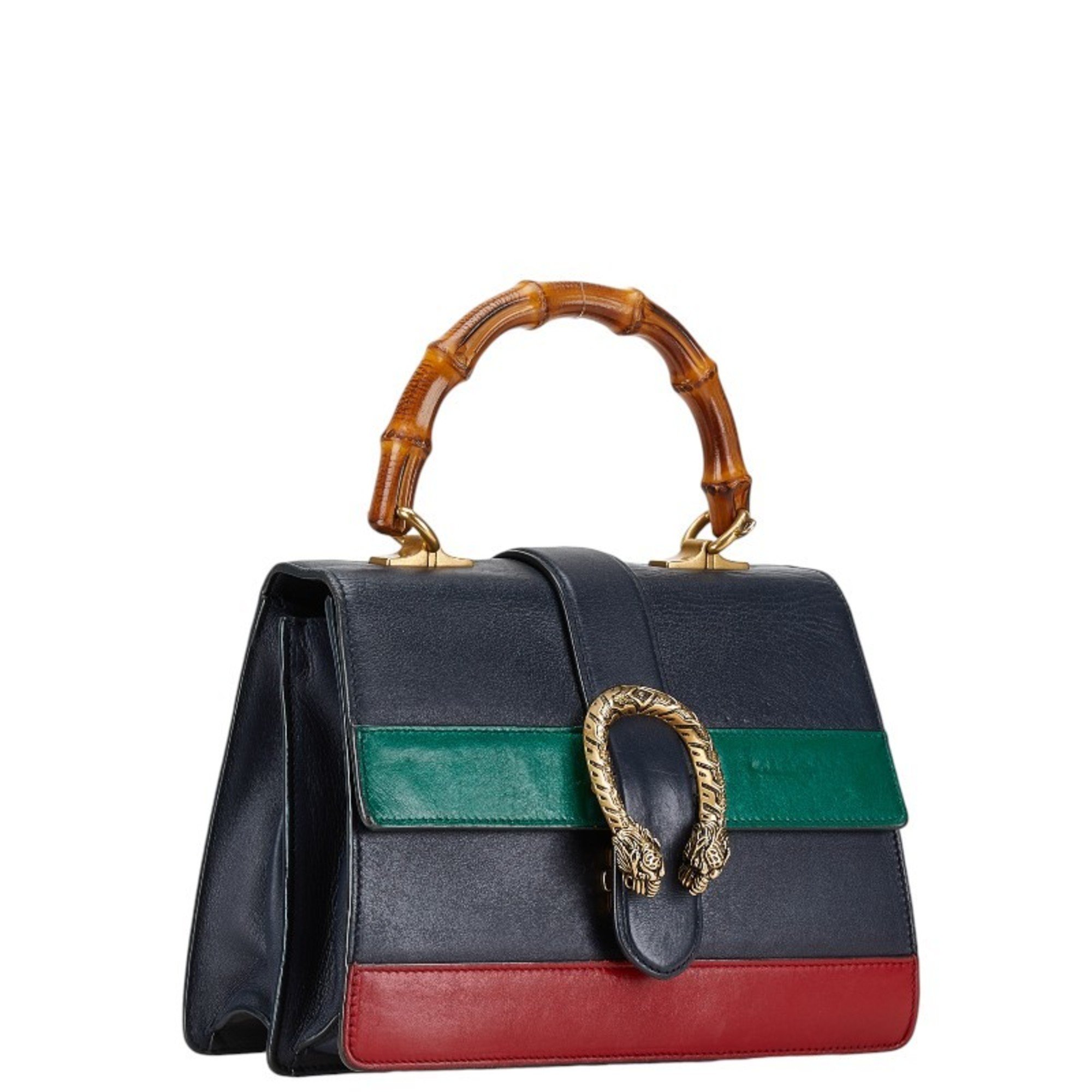 Gucci Dionysus Medium Handbag Shoulder Bag 448075 Navy Red Green Leather Women's GUCCI