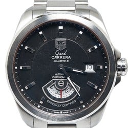 TAG Heuer Grand Carrera Calibre 6 Wristwatch WAV511A Automatic Black Dial Stainless Steel Men's HEUER