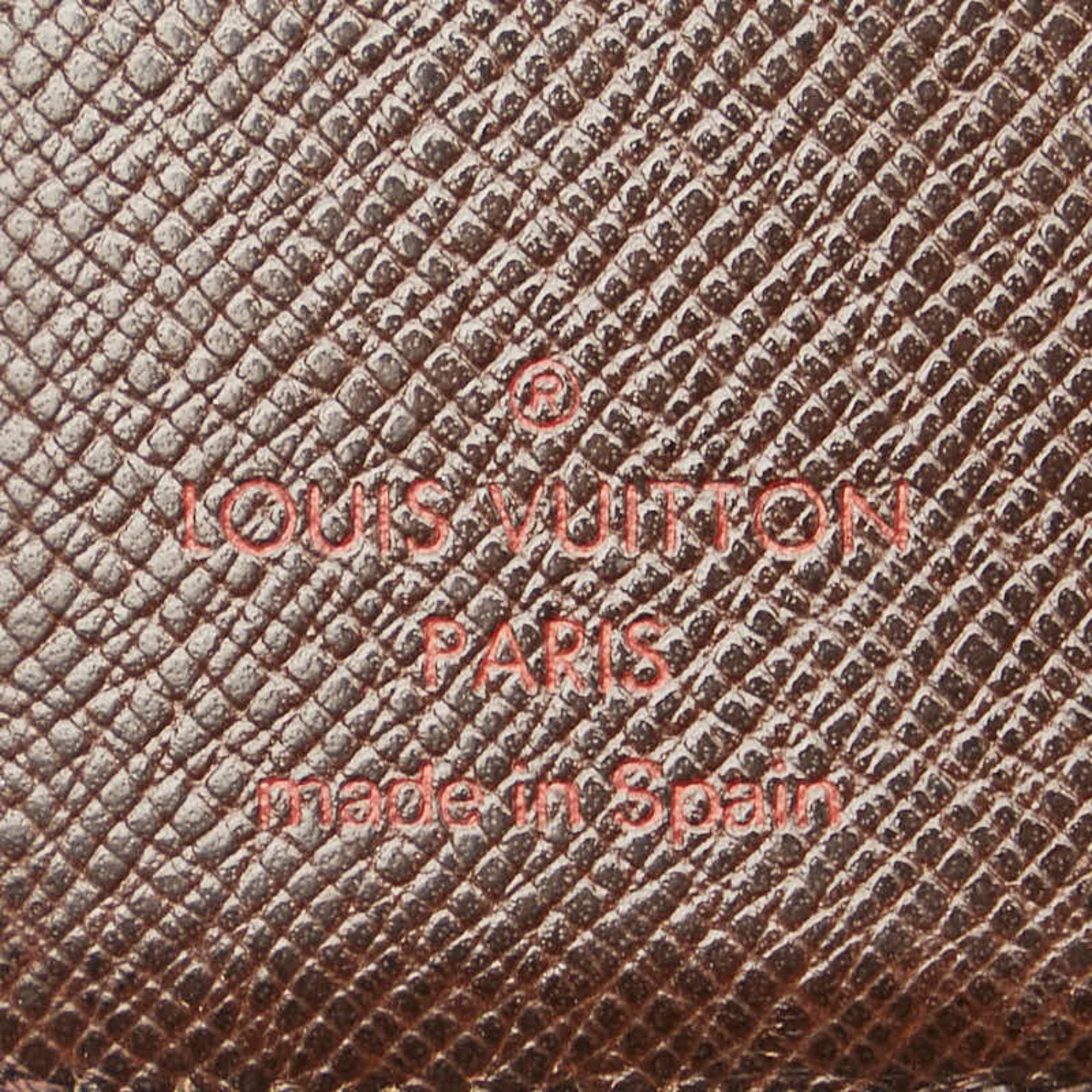 Louis Vuitton Damier Compact Zip Bi-fold Wallet N61668 Brown PVC Leather Women's LOUIS VUITTON