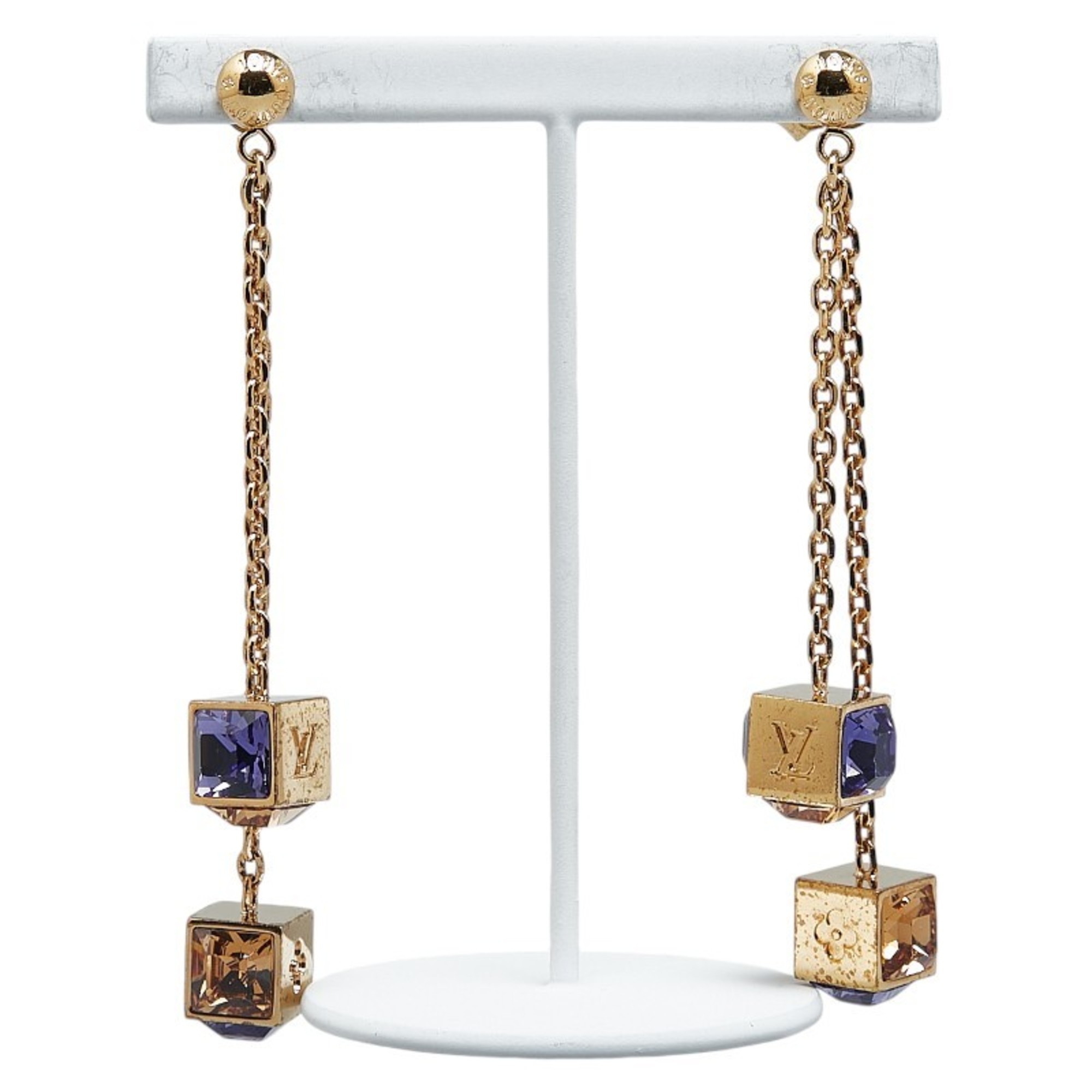 Louis Vuitton Boucle D'oreille Pandan Gamble Earrings M65179 Gold Plated Women's LOUIS VUITTON