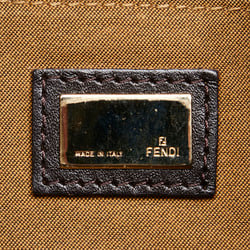 FENDI ZUCCA Handbag Brown Canvas Leather Women's