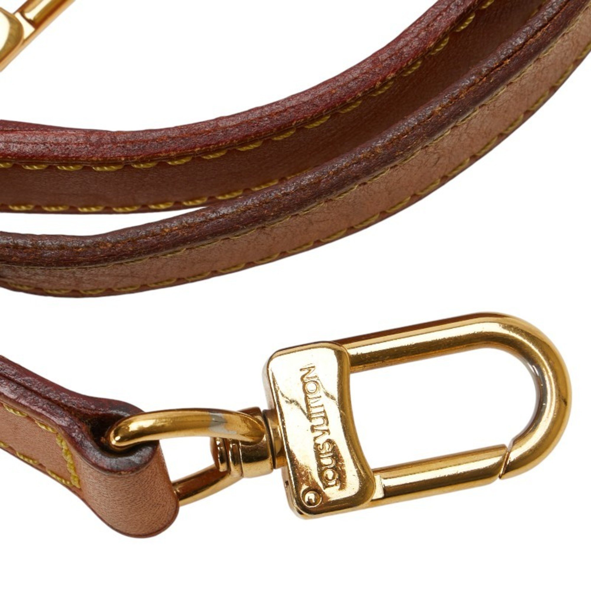 Louis Vuitton strap brown gold leather ladies LOUIS VUITTON