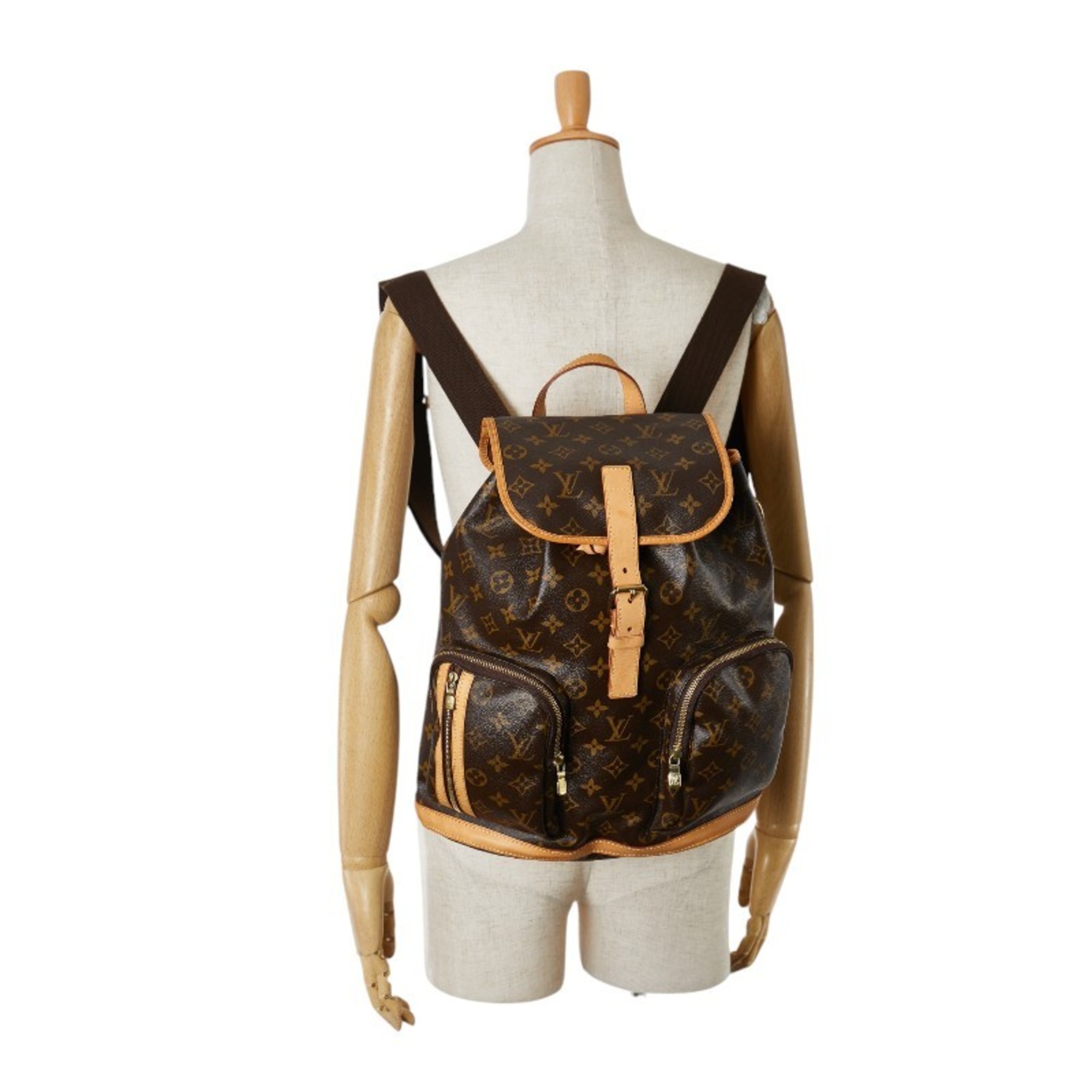 Louis Vuitton Monogram Sac Ad Bosphore Backpack M40107 Brown PVC Leather Women's LOUIS VUITTON