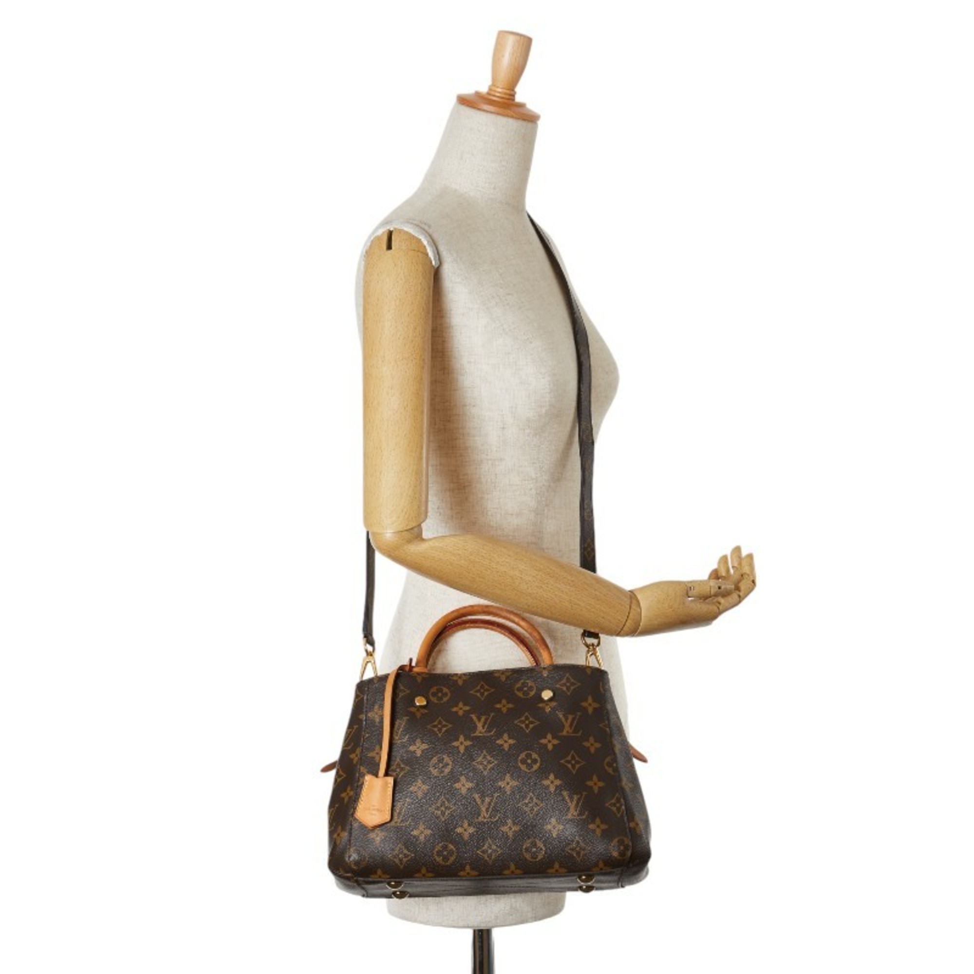 Louis Vuitton Monogram Montaigne BB Handbag Shoulder Bag M41055 Brown PVC Leather Women's LOUIS VUITTON