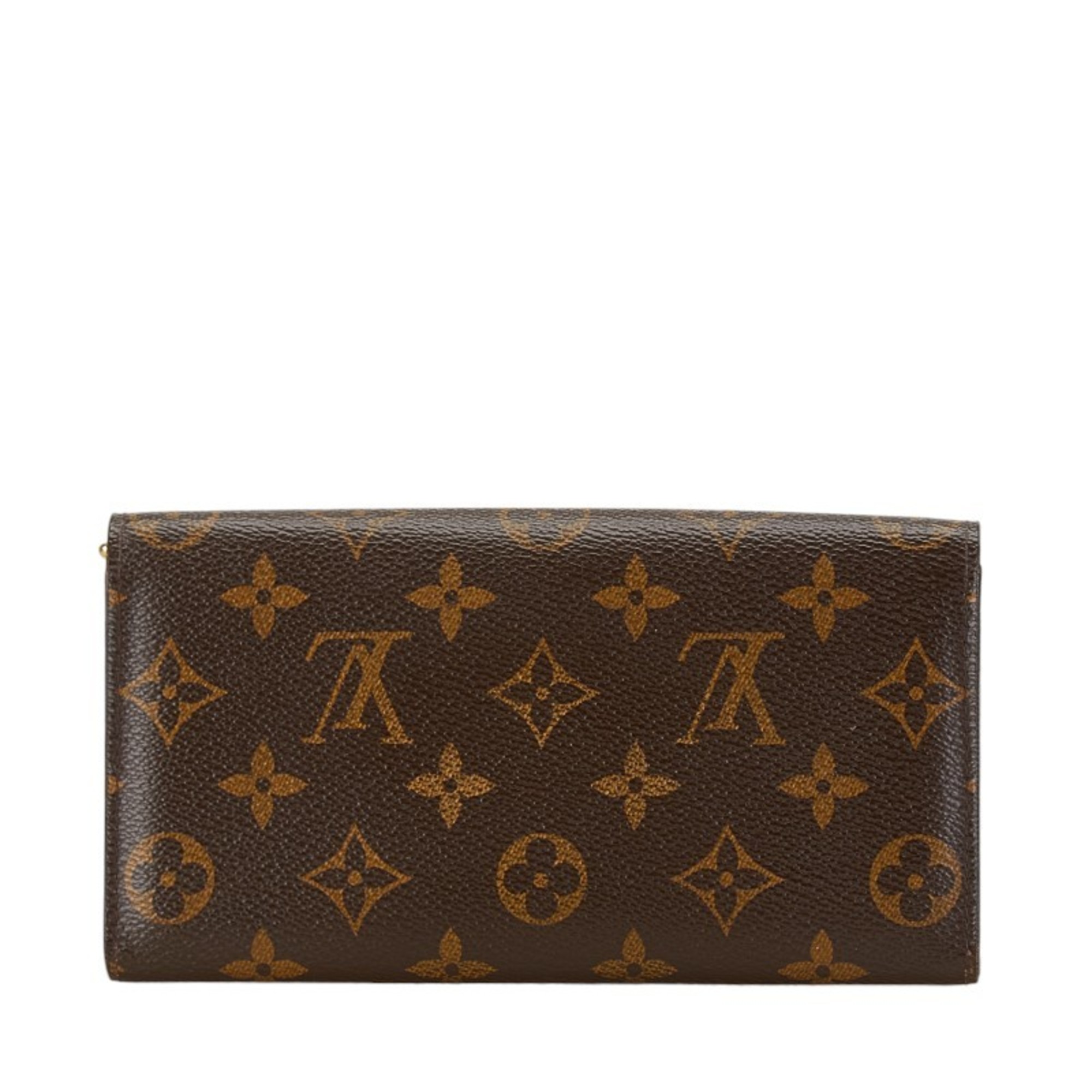 Louis Vuitton Monogram Portefeuille Sarah Long Wallet M61734 Brown PVC Leather Women's LOUIS VUITTON