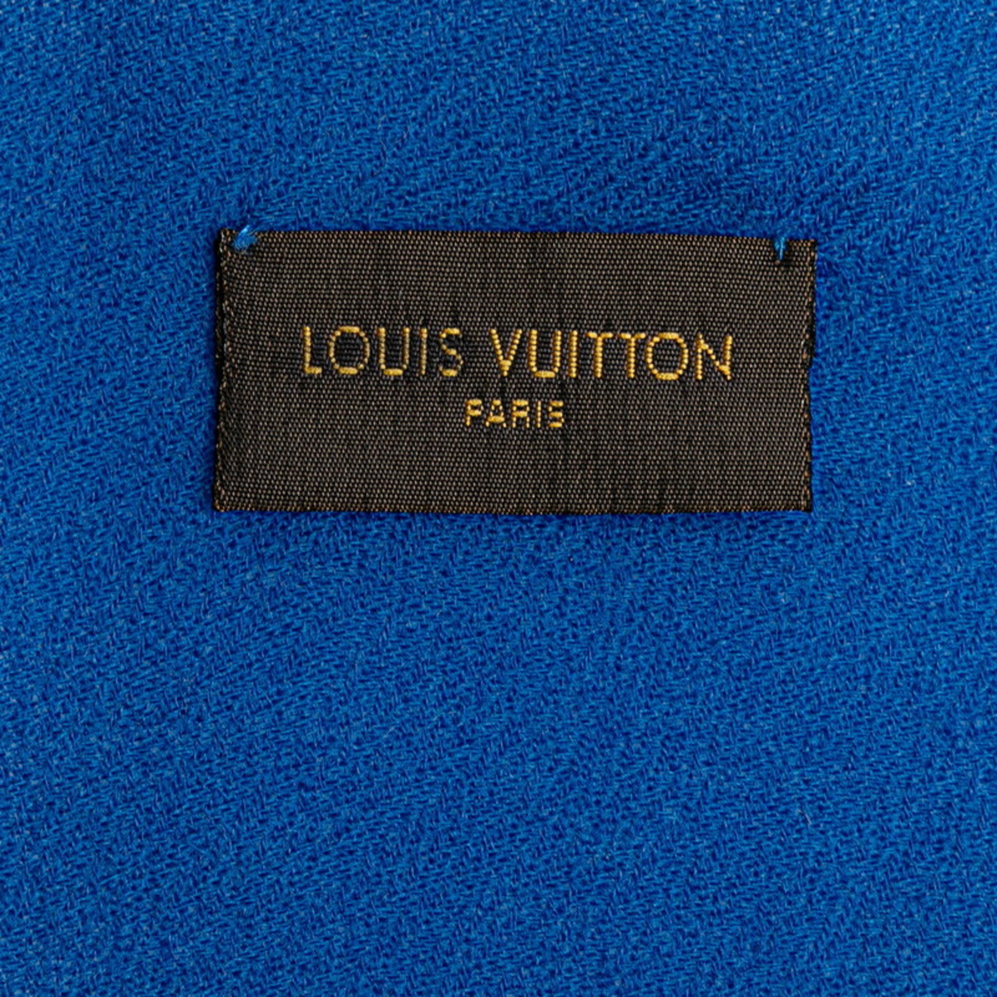 Louis Vuitton LV Gradient Scarf Large Stole M73926 Blue Wool Women's LOUIS VUITTON