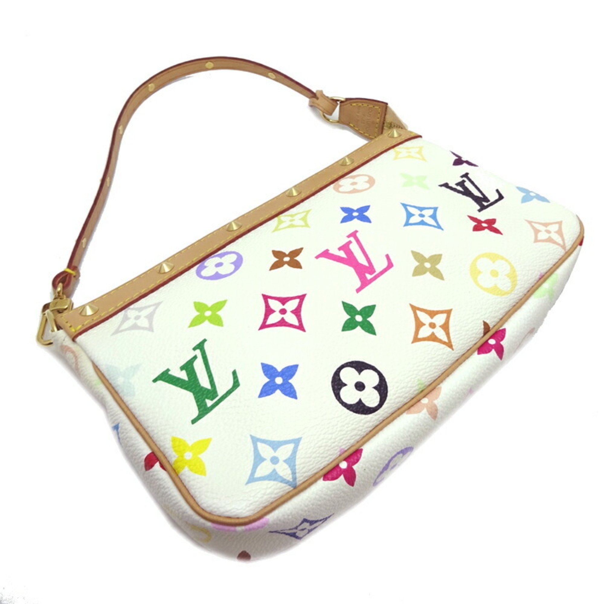 Louis Vuitton Pouch Women's Handbag M92649 Monogram Multicolor Blanc (White)