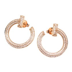 Tiffany T-One Hoop Diamond Women's Earrings 68408105 750 Pink Gold