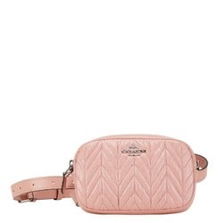 Coach Quilted Waist Bag Crossbody Shoulder F73384 Petalo Pink Leather Women's COACH