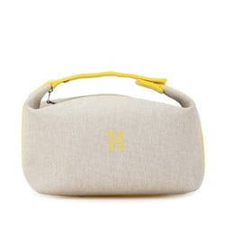 Hermes Brid A Black GM Handbag Grey Yellow Canvas Women's HERMES