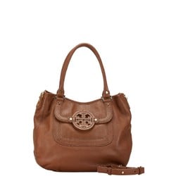 Tory Burch Amanda handbag shoulder bag brown leather women's