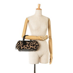 Louis Vuitton Leopard Baby Handbag M94257 Beige Black Leather Jacquard Canvas Women's LOUIS VUITTON