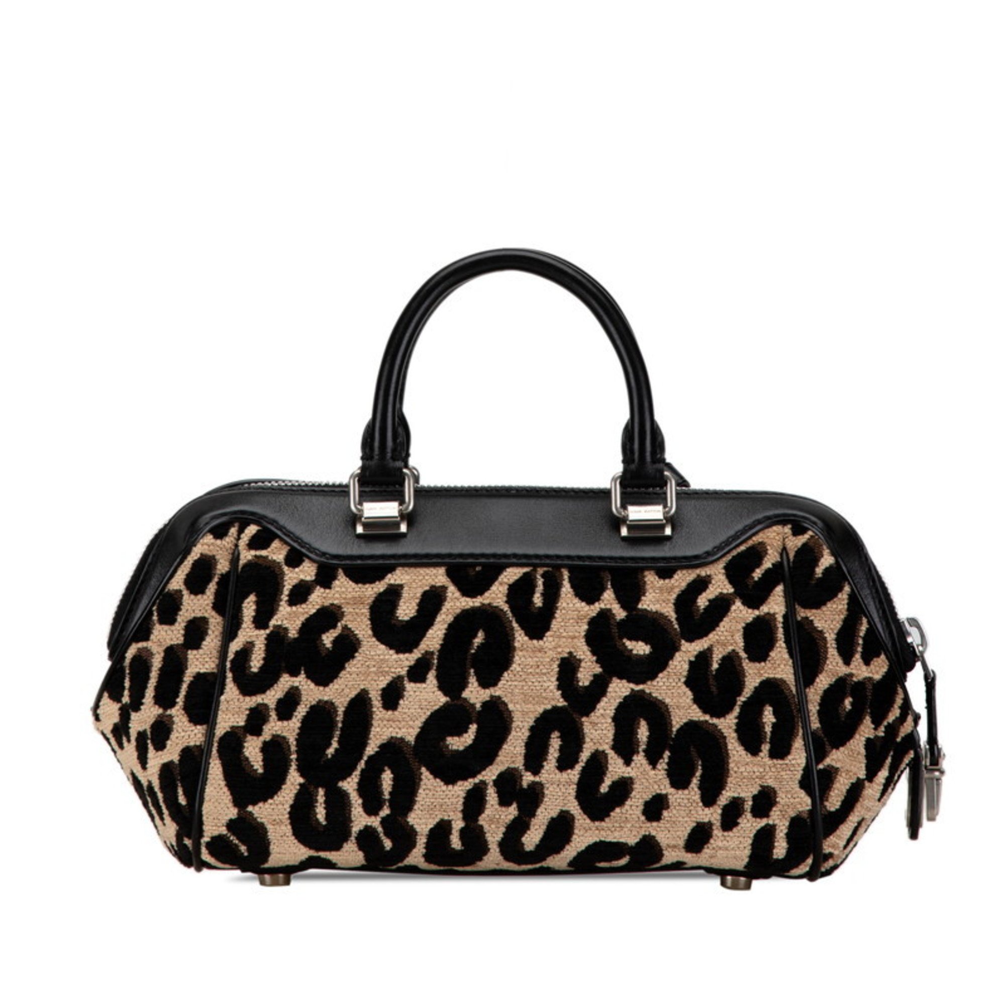 Louis Vuitton Leopard Baby Handbag M94257 Beige Black Leather Jacquard Canvas Women's LOUIS VUITTON