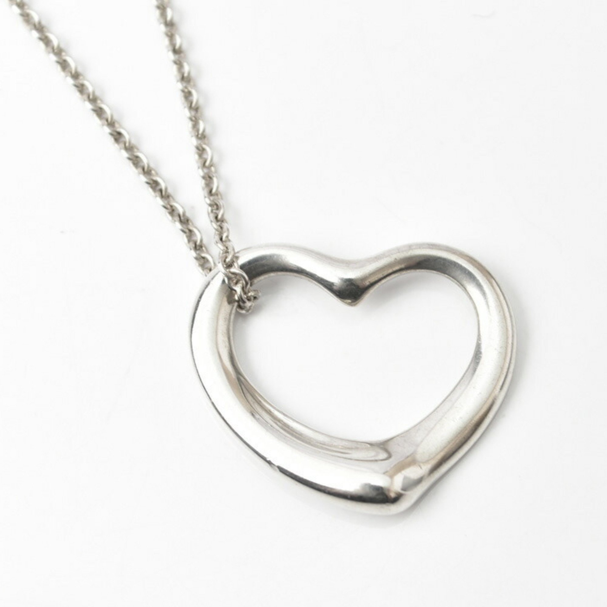 Tiffany Necklace Pendant Silver TIFFANY&Co. Elsa Peretti Heart Motif Width 2.1cm