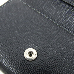 Cartier 6-ring key case Santos L3000775 Black leather black men's