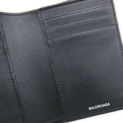 Balenciaga Monaco Bi-Fold Wallet 766551 Black Leather Compact Men's BALENCIAGA