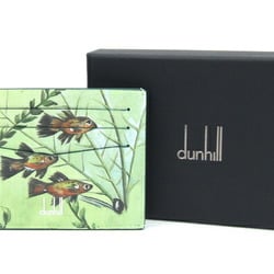 Dunhill Card Case DU19R230CAM317R Light Green Leather Holder Pass Fish Men's dunhill