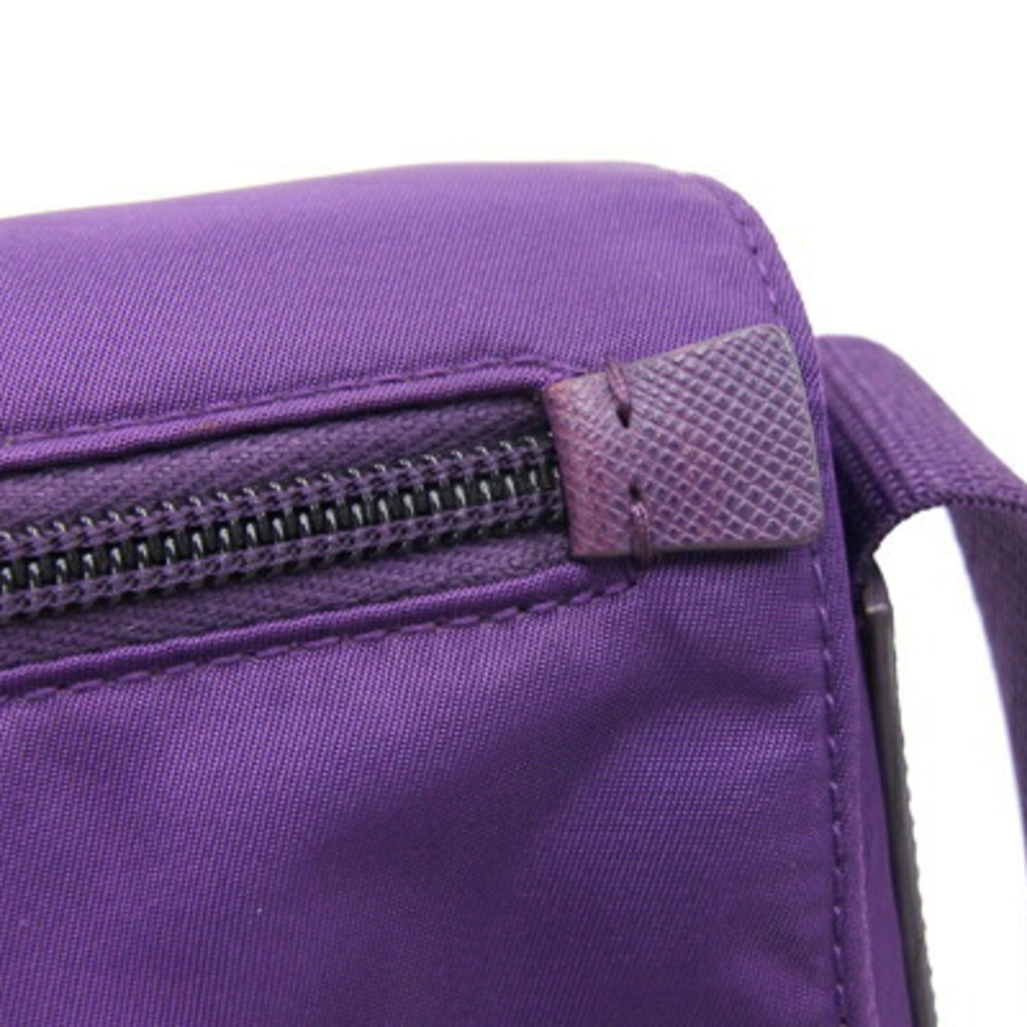 Prada Shoulder Bag BT8994 Purple Nylon Leather Pochette Women's PRADA