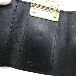 BVLGARI 6-ring key case 32394 Black leather black men's women's