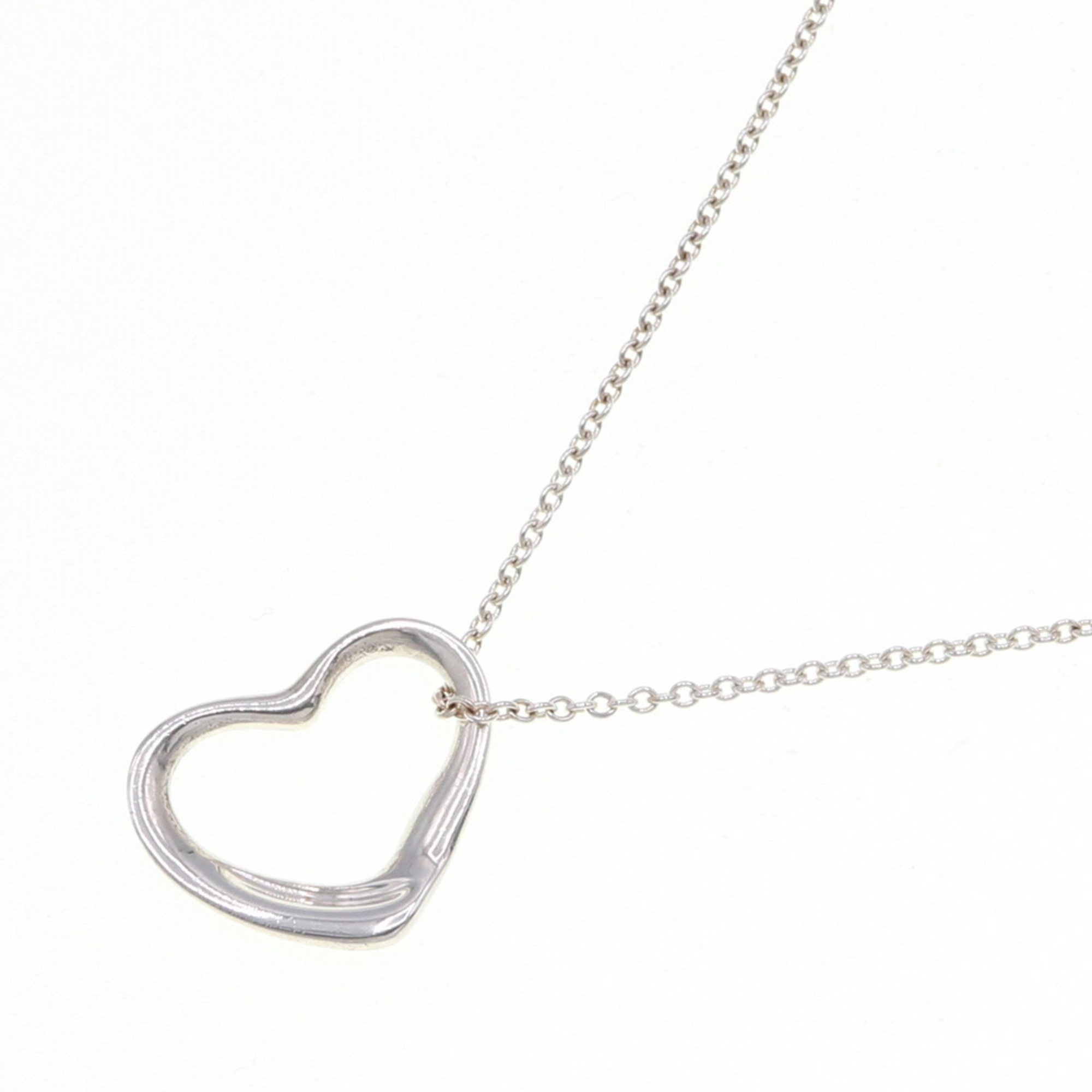 Tiffany Necklace Elsa Peretti Heart SV Sterling Silver 925 Pendant Choker Women's TIFFANY & CO