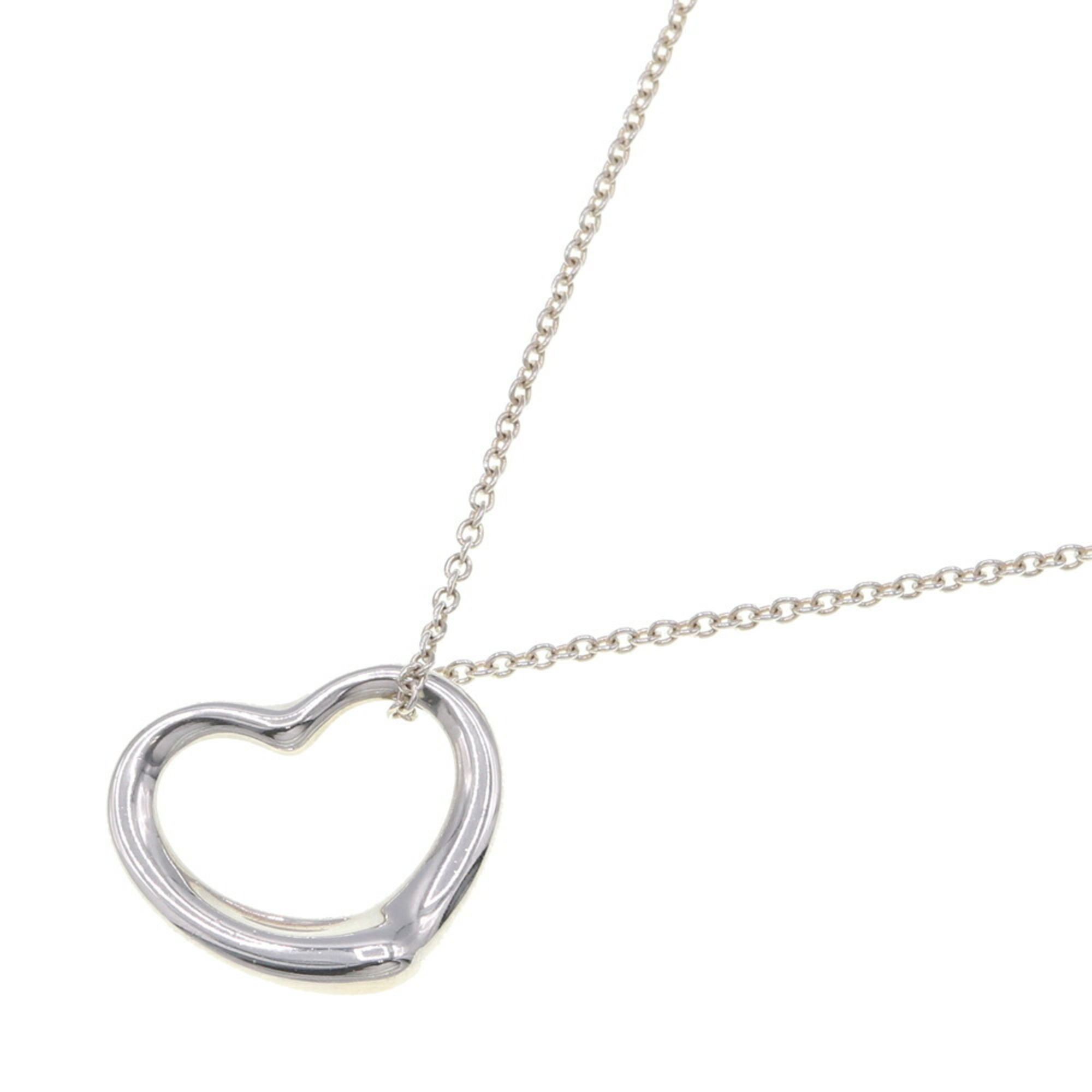 Tiffany Necklace Elsa Peretti Heart SV Sterling Silver 925 Pendant Choker Women's TIFFANY & CO