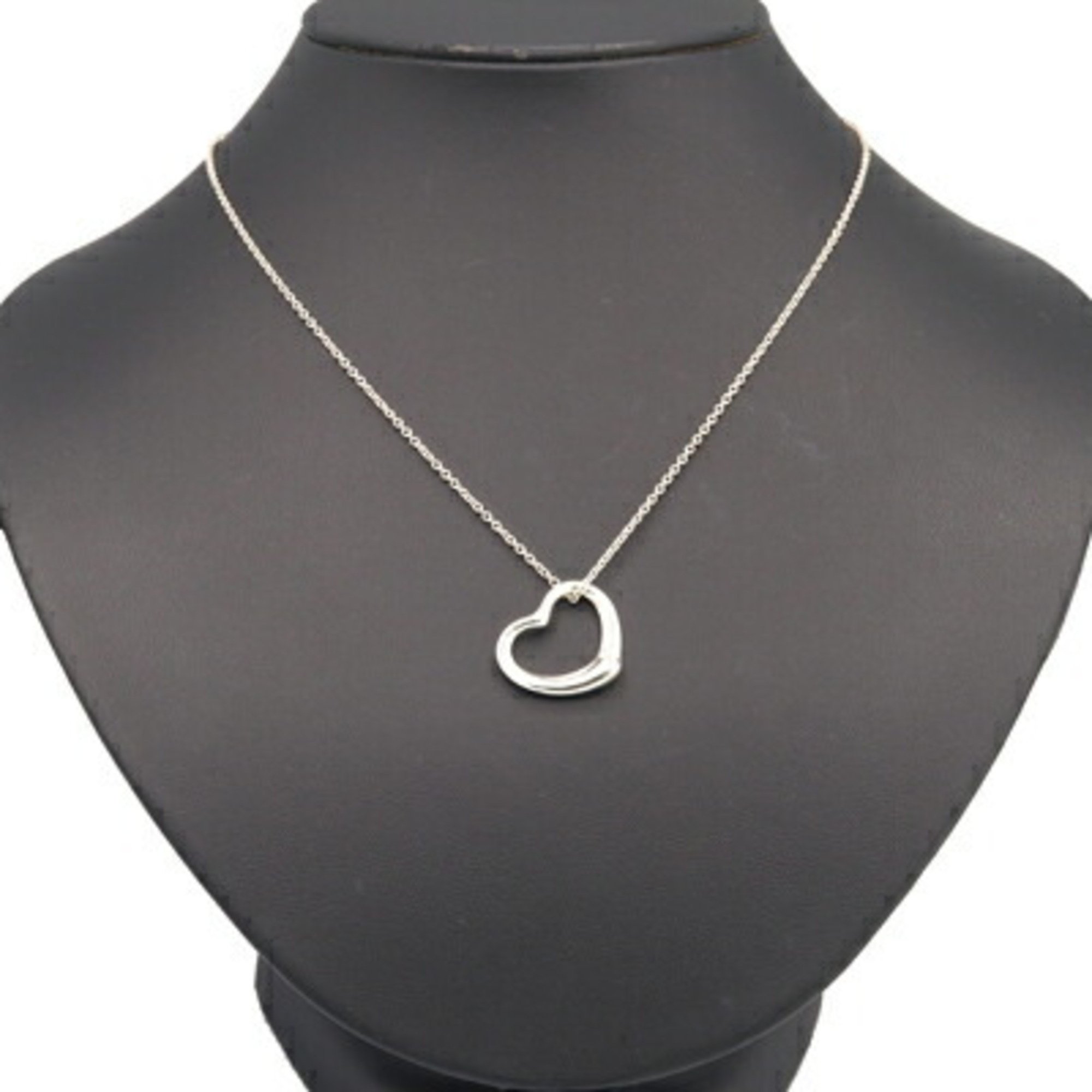 Tiffany Necklace Elsa Peretti Heart SV Sterling Silver 925 Pendant Choker Women's TIFFANY & CO