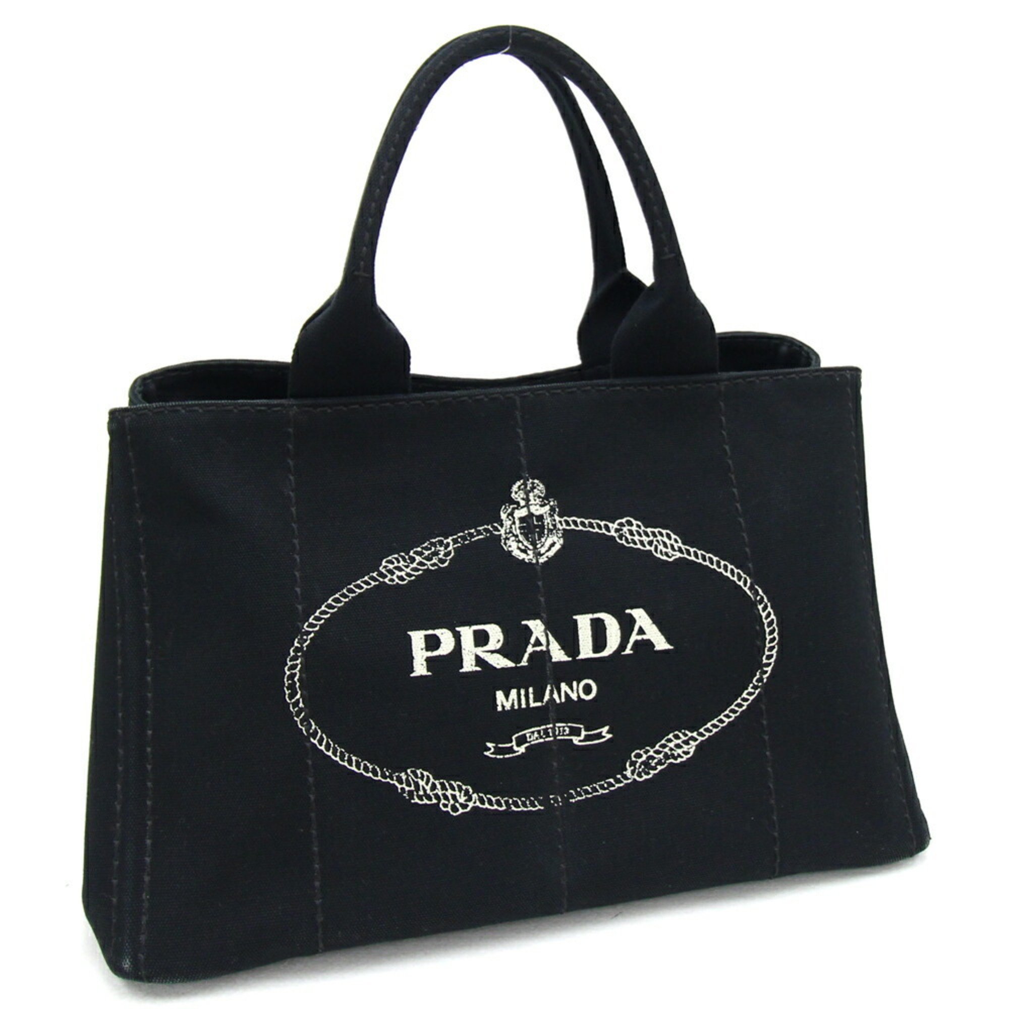 Prada Handbag Canapa BN1877 Black Canvas Tote Bag Women's PRADA