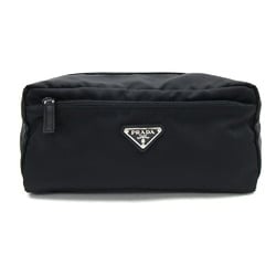 Prada Pouch 2N0029 Black Nylon Leather Second Bag Women Men PRADA