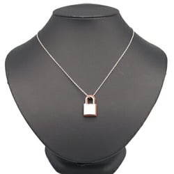 Hermes Necklace O'Kelly Silver Metal Gold Swift Leather Z Stamp Pendant Padlock Women's HERMES