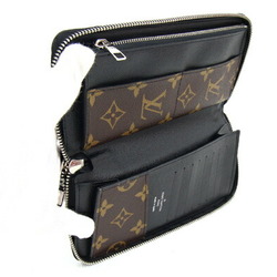 Louis Vuitton Round Long Wallet Monogram Macassar Zippy Vertical M60109 Men's LOUIS VUITTON