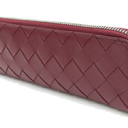 Bottega Veneta Pen Case Intrecciato 730023 Bordeaux Leather Pencil Writing Instrument Stationery Wine Red Women Men BOTTEGA VENETA