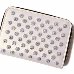 Christian Louboutin coin case card PANETTONE COIN PURSE Snow Silver AB 1165072 W195