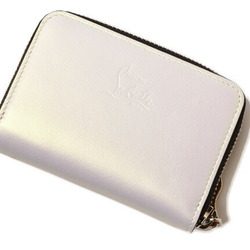 Christian Louboutin coin case card PANETTONE COIN PURSE Snow Silver AB 1165072 W195