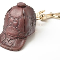 Gucci Keychain Key Ring GUCCI Charm Guccissima Cap Motif GG Brown