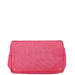 Prada Triangle Plate Canapa M Handbag Shoulder Bag 1BG642 Pink Canvas Women's PRADA