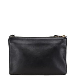 CELINE Trio Small Shoulder Bag Black Leather Women's