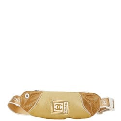 Chanel Sports Line Waist Bag Body Beige Gold Nylon Women's CHANEL