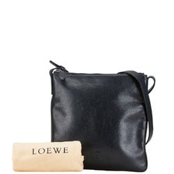 LOEWE Shoulder Bag 340906 Navy Leather Women's