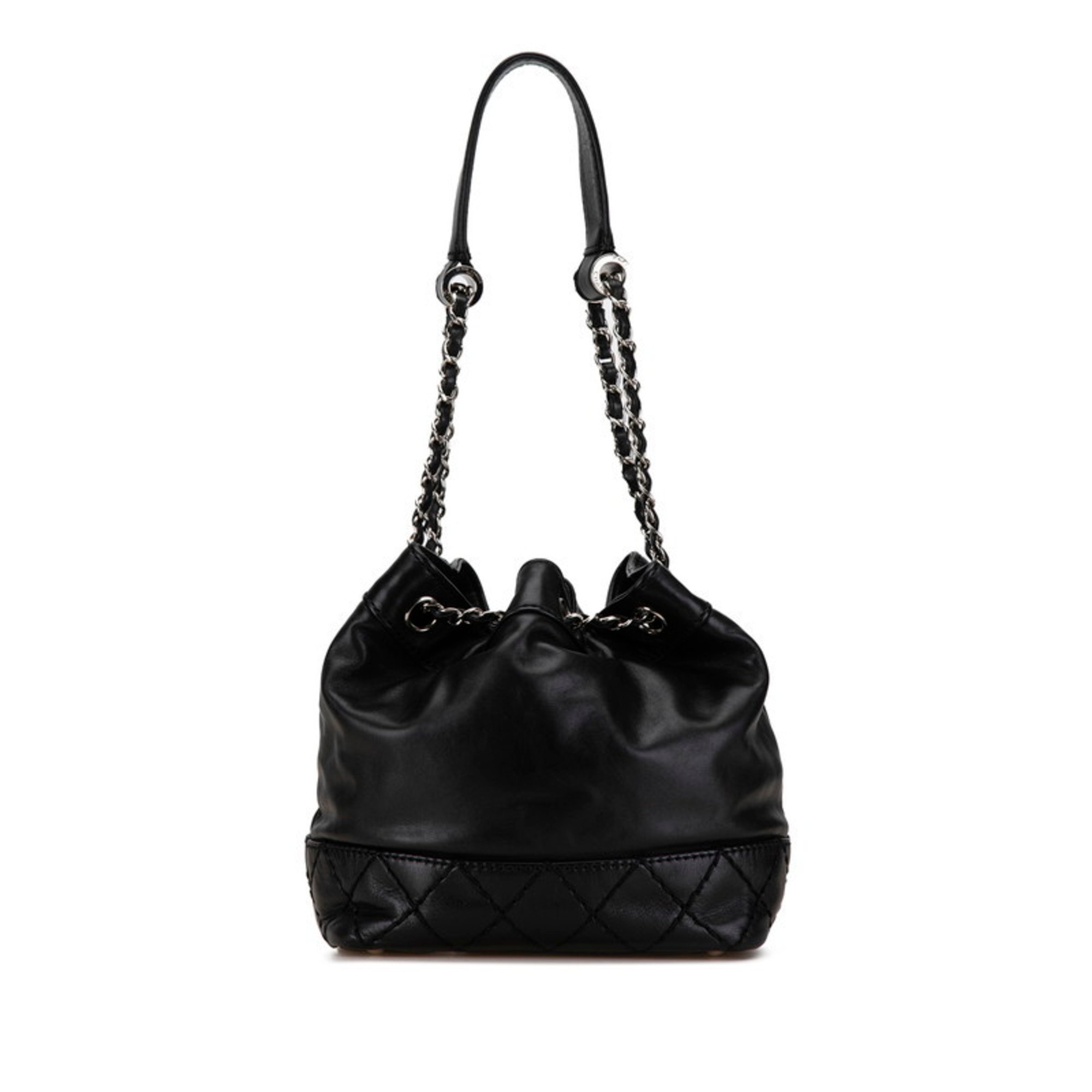 Chanel Coco Mark Chain Shoulder Bag Black Leather Women's CHANEL