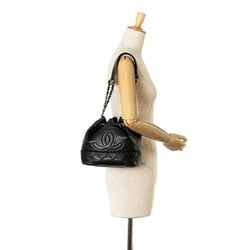 Chanel Coco Mark Chain Shoulder Bag Black Leather Women's CHANEL