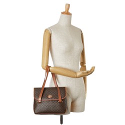 Celine Macadam Tote Bag Shoulder Brown PVC Leather Women's CELINE