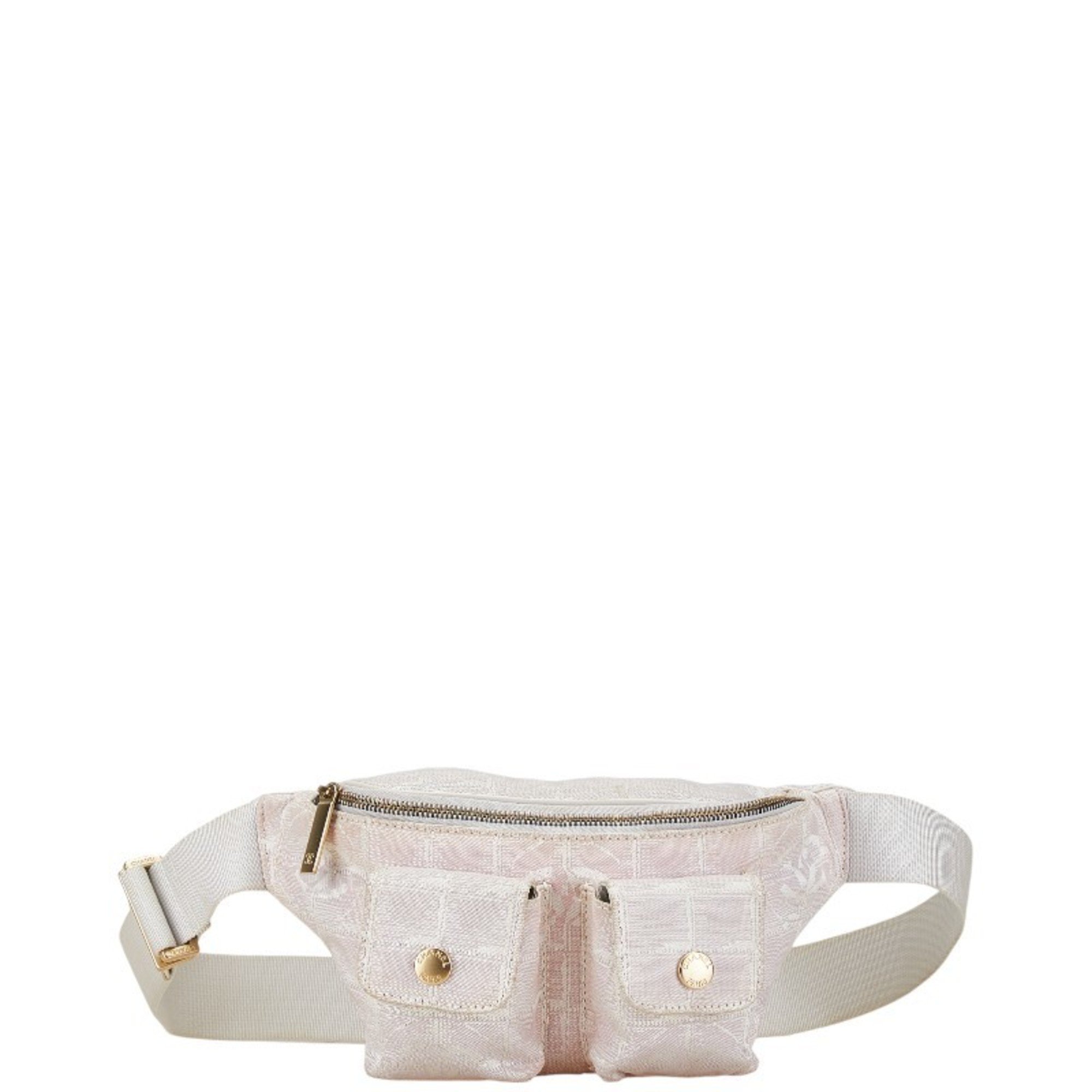 Chanel New Travel Line Waist Bag Body Pink Canvas Women's CHANEL