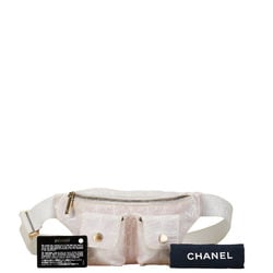 Chanel New Travel Line Waist Bag Body Pink Canvas Women's CHANEL