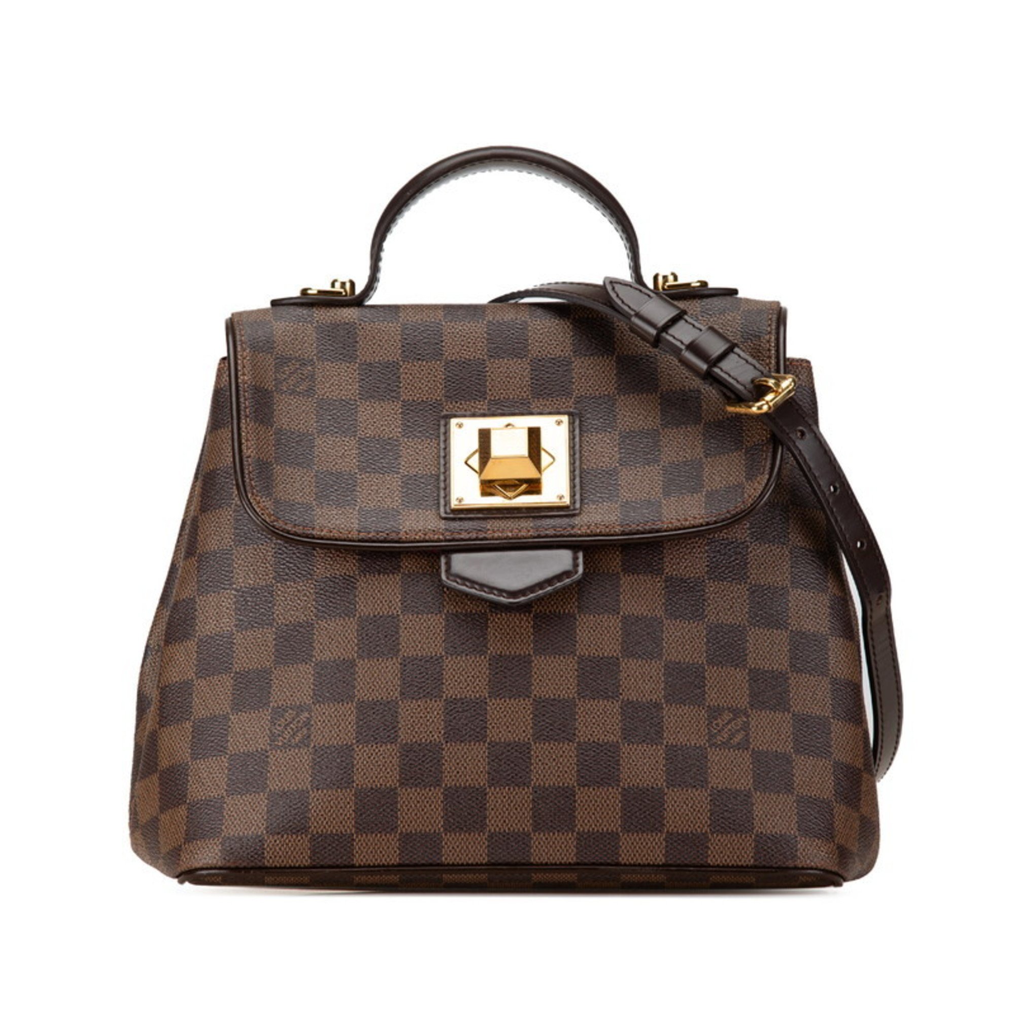 Louis Vuitton Damier Bergamo PM Handbag Shoulder Bag N41167 Brown PVC Leather Women's LOUIS VUITTON