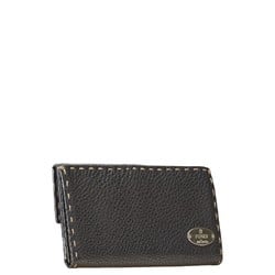 FENDI Selleria Stitch Long Wallet Navy Leather Women's