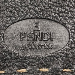 FENDI Selleria Stitch Long Wallet Navy Leather Women's