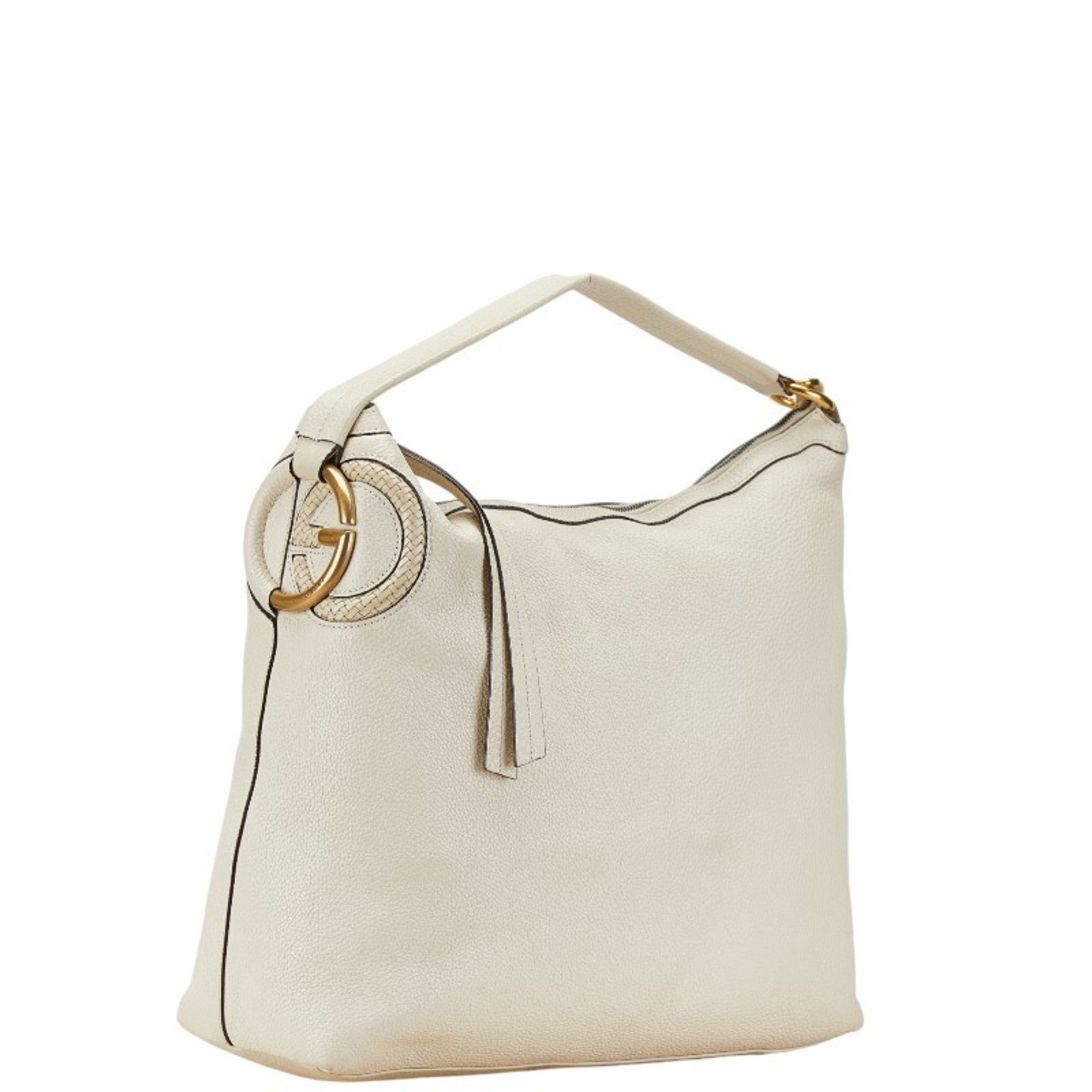 Gucci Interlocking G Bag 309530 Ivory Leather Women's GUCCI