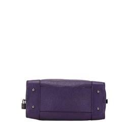 LOEWE Amazona 28 Handbag Purple Grained Calf Leather Women's