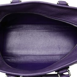 LOEWE Amazona 28 Handbag Purple Grained Calf Leather Women's