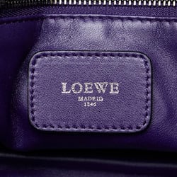 LOEWE Amazona 28 Handbag Purple Grained Calf Leather Women's